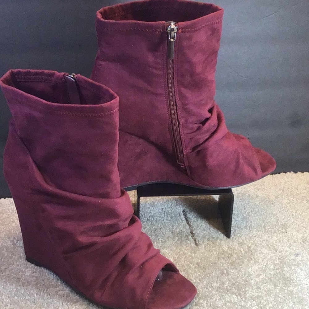 Vintage 93 Shona Open toe wedge heel booties